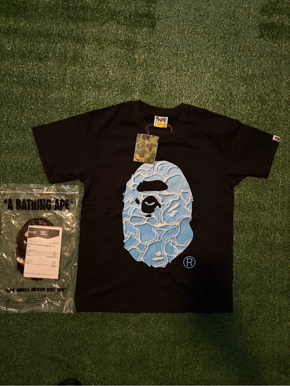 Black/Blue Sea Bape Logo